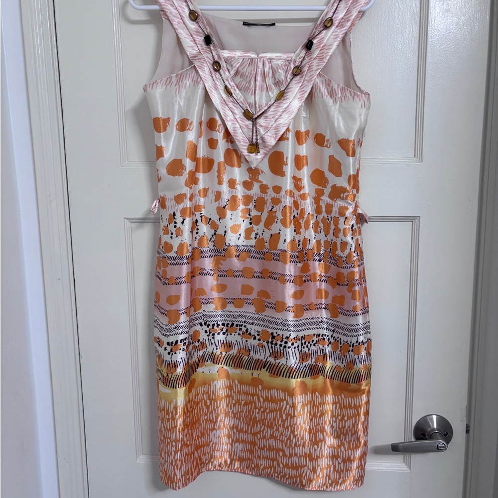 Orange and Pink Patterned Dress